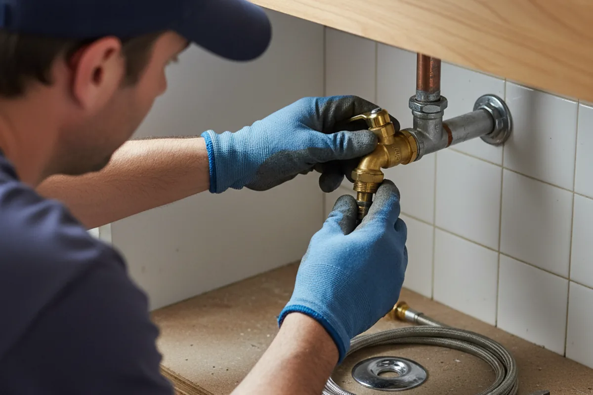 Shutoff valve and fitting work during Emergency Plumbing in Braithwaite